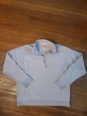 Light Blue Women's Quarter-Zip Pullover Hoodie